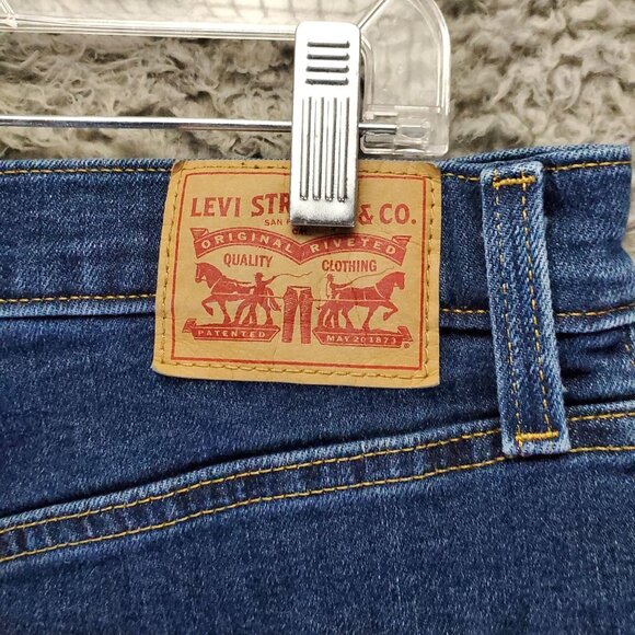 Levis Jeans Womens 32 Blue High Waisted Mom Jeans Stretch Denim - Picture 11 of 12